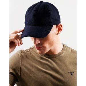 Barbour Men's Navy Blue Coopworth Sports Cap Hat Wool Blend Adjustable G26-9